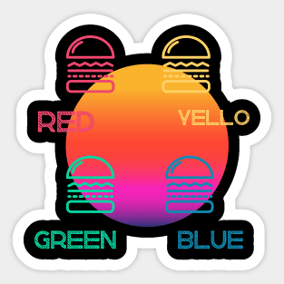 Colour Burger Sticker